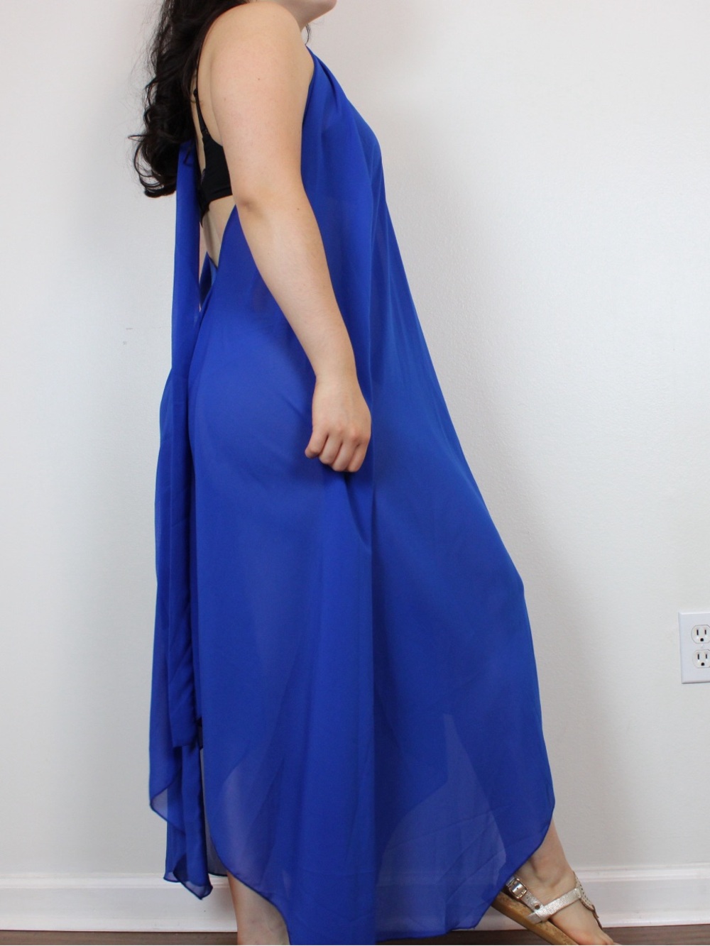 Vintage Zury Royal blue maxi coverup dress